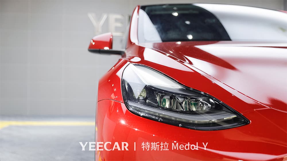 特斯拉ModelY红色施工YEECAR隐形车衣流程及效果展示（图二五）